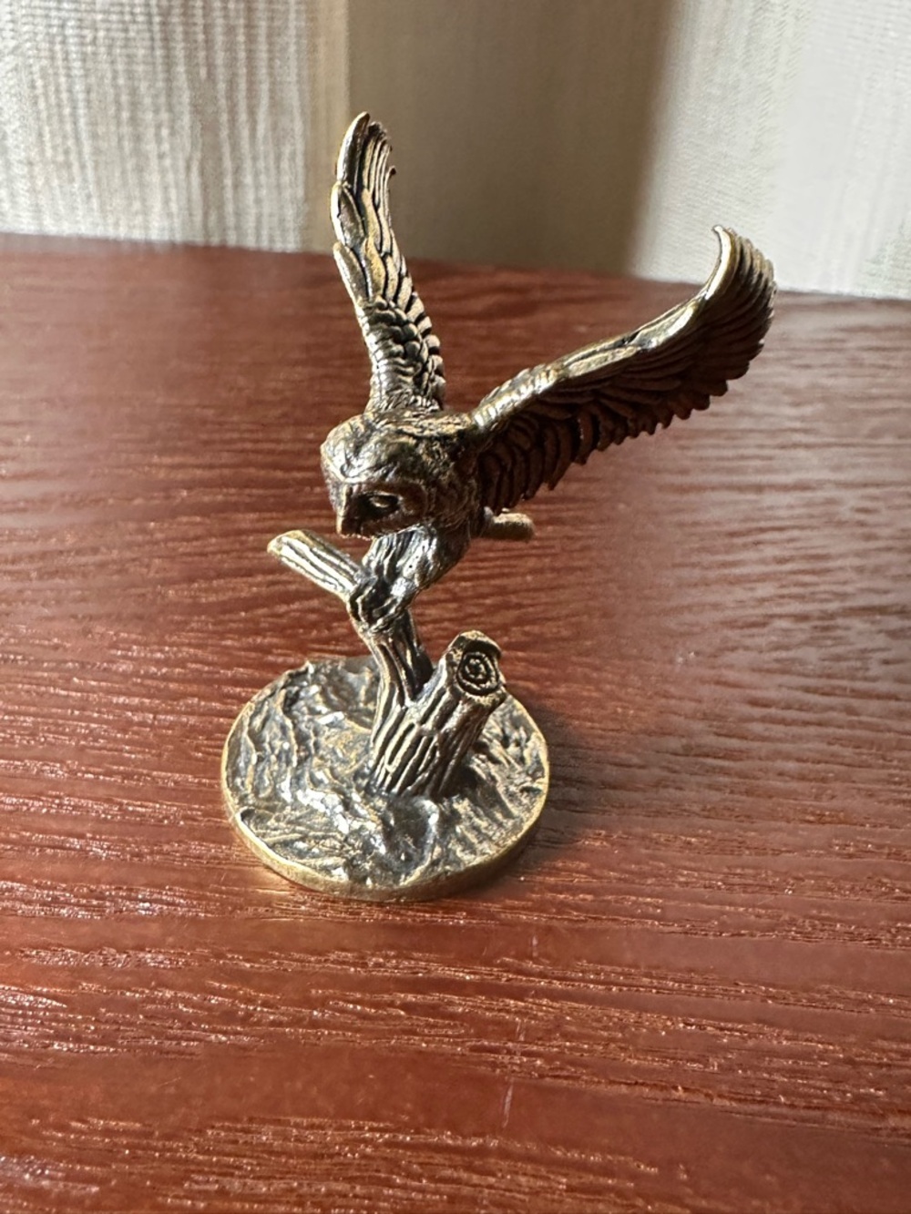 Mini Brass Owl Collectible Figurine, Vintage Style - Picture 2 of 13